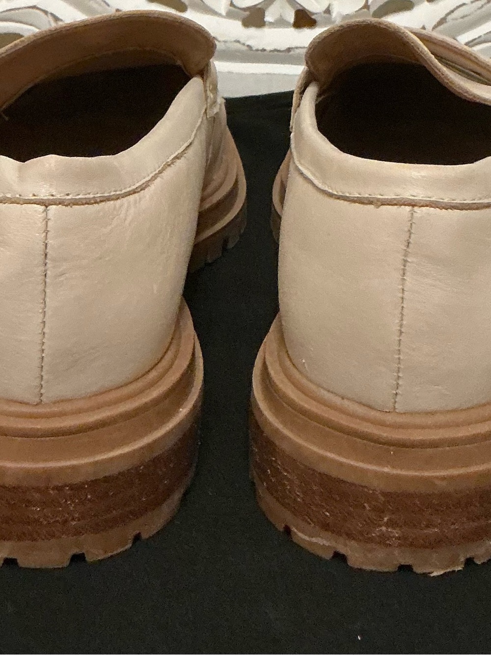 Madewell Bradley oyster/cream lug sole leather loafers sz9 - Picture 4 of 4